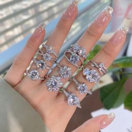 Cluster Rings Karachi S925 Sterling Silver Ring For Women Set With Zircon High Grade Wedding And Engagement Jewellery In Stock