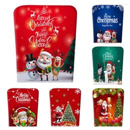 Chair Covers Christmas Cover Decorations Cartoon Santa Claus Table Back Seat Protector