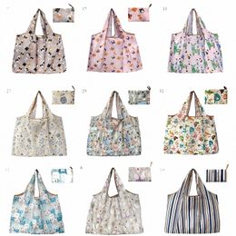 eco-friendly Printing Foldable Shop Bag Tote Folding Pouch Handbags Cvenient Large-capacity Thick For Travel Grocery Bag L0kp#