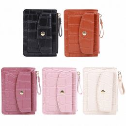 women Fi Short Wallet Multi-Slot Casual Mey Wallet Solid Color Mini Coin Pouch Daily Bag for Ladies V7eA#