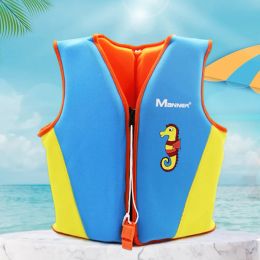 Children Buoyancy Survival Suit Inflatable Neoprene Water Sports Life Jacket Lightweight with Emergency Whistle for Swimming Sea