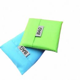 solid Colour Foldable Shop Bag Eco Reusable Tote Oxford Fabric Casual Large-capacity Shop Bag Home Storage Bag Supplies 05yr#