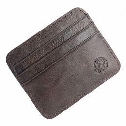 import Cowhide Leather Lichi Pattern Men's Wallet Sort Woman Credit Card Vintage Style Credit Card Holder C Purse lambskin G1JO#