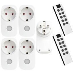 Plugs EU French Smart Socket Power Plug Home Assistant 16A Outlets RF 433Mhz Universal Remote Control LED Programmable Wireless Switch