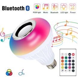 Bluetooth Music Bulb Remote Control Led Music Speaker Rgb Colourful Lamp E27 12W Led Rgb APP Dimmable LED Bulb for Home Party