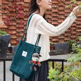Shopping Bags Women Shoulder Shopper Corduroy Canvas Girl Leisure Organizers Bag Travel Party Handbags With Fashion Accessory