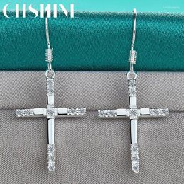 Dangle Earrings CHSHINE 925 Sterling Silver Cross Zircon A Pair Of Eardrop For Women's Charm Banquet Party Fashion Jewelry
