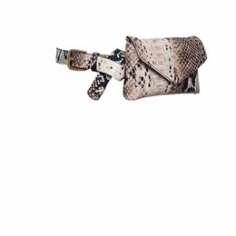 women Fanny Pack Vintage Serpentine Waist Pack High Quality PU Leather Phe Pouch Fi Snake Skin Waist Bag Menger Bags R6Xc#