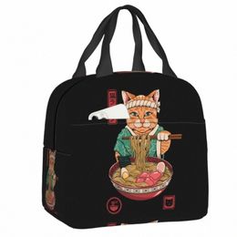 japanese Cat Lunch Box for Women Leakproof Japan Neko Ramen Cat Thermal Cooler Food Insulated Lunch Bag Kids School Children 56VG#