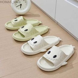 home shoes Summer Cartoon Shark Ladies Home Shoes For Women Slippers Non-slip Cosy Slides Lithe Soft Seabeach Sandals Indoor Flip Flops Y240401