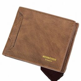 2023 Classic Men's Wallets Retro New PU Leather Portable Wallet Anti Theft Short Fold Busin Card Holder Purse Wallet Man p6TH#