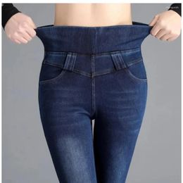 Women's Jeans Women Oversize 40 Pencil Vaqueros Mujer Ankle Length Denim Pants Casual High Waist Stretch Skinny Wash Slim Cowboy