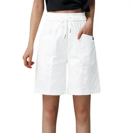 Women's Shorts Wide Leg Slim Versatile Casual Sports Trousers Loose Soild Pants Summer Drawstring Ladies Ropa Mujer