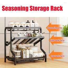 Storage Bottles 3 Layer Kitchen Rack Stainless Steel Seasoning Shelf Organizer Jar Accessorie Countertop