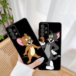 Phone Case for Samsung A12 A52 A14 A53 A71 A72 A11 A21 A33 A50 A70 Silicone Cover Tom And Jerry Demons And Angel
