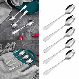 Spoons 5pack 304 Stainless Steel Fork Spoon One Creative Fruit Students Face Small Round Dinner Table Salad