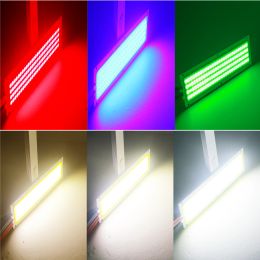 HOT LED COB 12V DC 12W Chip Strip Dimmable 120x36mm Lamps Tube Natural Warm White Blue RF Remote Control Dimmer DIY Decor Lights