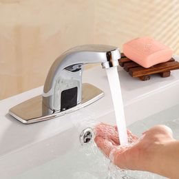 Sink Faucets Water Tap Automatic Infrared Sensor Faucet Deck Mount Smart Touch Hands Free Inductive Water Tap Kitchen torneira