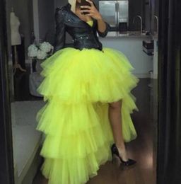 Cheap High Low Tulle Skirts Girls Party Dress Tutu Cute Cheap Woman Tulle Skirt For Evening Tiered TUTU Candy Colour Prom Gowns Onl1478509