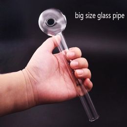 Wholesale Large Size Glass Pipes 200mm Lenght OD50mm Baoll Dab Straw Bubbler Oil Burner Pipe Tube for Hookahs Rigs Water Bongs