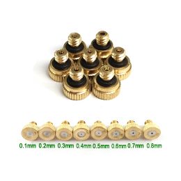 Misting Cooling System with 12V Water Mist Pump 6M Pre-Assembled Misting Line 6PCS Brass Nozzles 0.1mm-0.8mm for Patio Garden