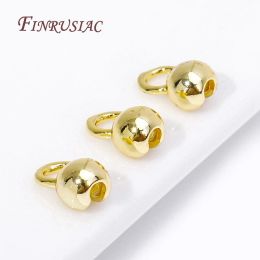 10/20 Pcs Clam Shell Bead Tip Ball Chain Connector 18K Gold Plated Crimp End Bead Findings DIY Bracelets Jewellery Making Supplies