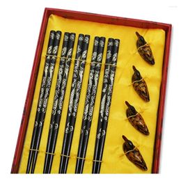 Chopsticks Chinese Gift Box Peking Opera Facial Makeup Wooden Carving Craft Korean Set Japanese Sushi Chop Sticks
