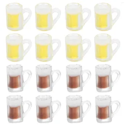 Wine Glasses 24 Pcs Simulation Beer Mug Resin Cup Keychain Pendant Earrings Creative Hangings DIY Charms Ornament