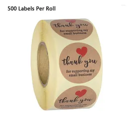 Gift Wrap 500pcs Thank You For Supporting Small Business Stickers Kraft Envelope Seal