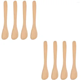 Disposable Flatware 8 Pcs Japanese-style Lotus Wood Bread Natural Practical Butter Round Head Jam Home Kitchen Supply - 155x27cm (Picture 1)