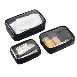 waterproof Transparent Cosmetic Bag Women Make Up Case Travel Zipper Clear Makeup Beauty W Organizer Bath Toiletry Bags Kit 45xU#