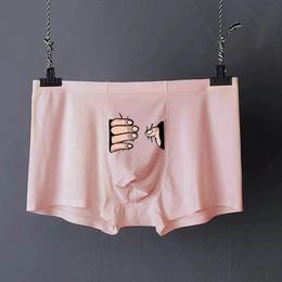 Ice Silk Sexy Lingerie Briefs Boxer Shorts Lace Panties Couple Underwear Printed Men Women