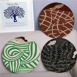 Cushion/Decorative Pillow Abstract Line Geometry Curve Girl Modern Creative Meditation Cushion Stool Pad Dining Chair Tatami Seat Cushion Garden Cushions Y240401