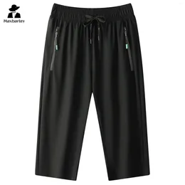 Men's Shorts Ice Silk Summer Thin Casual Nylon Pants Fashionable Loose Zipper Pocket Sports Plus Size Bermuda