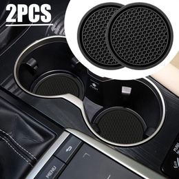 2Pcs Car Non-slip Water Cup Pad Rubber Mat For Bottle Holder Coaster Auto Interior Anti-skid Cup Holders Car Accessories I6K1