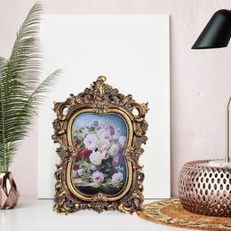 Frames Vintage Po Frame Decorative Ornate Picture Gallery Art For Table Hallway Wall Hanging Living Room Home Decor