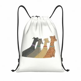 waiting Greyhounds Dog Drawstring Backpack Bags Lightweight Greyhound Whippet Sighthound Gym Sports Sackpack Sacks for Shop T1Hv#