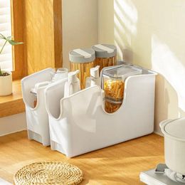 Storage Bottles White Pot Cover Box With Pulley Plastic Lid Holder Reusable Safe Pan Shelf Refrigerator