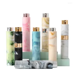 Storage Bottles Refillable Perfume Bottle Marble Pattern Swivel Glass Spray Pump Empty Liquid Cosmetic Containers For Travel Portable 10ml