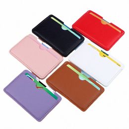 1pcs Pu Leather ID Card Holder Bank Credit Card Box Multi Slot Slim Card Case Wallet Women Men Minimalist Busin Cover C6vK#