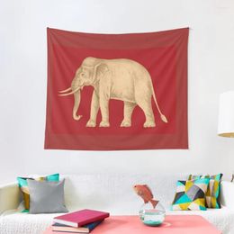 Tapestries A White Elephant On The Red Field.-- Historic Siam King Rama III Flag - Thailand With Tusks Tapestry