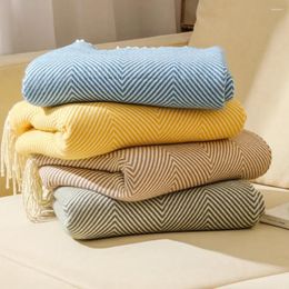 Blankets Promotion Knitted Striped Blanket Towel Quilt Sofa Cover Bed Summer Office Air Car Nap Conditioner Shawl