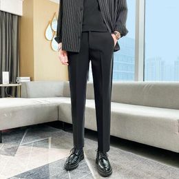 Men's Suits Loose And Straight Fitting Casual Suit Pants Spring Summer Small Fresh Versatile Cropped Trousers 5670