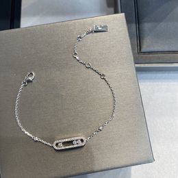 Bracciale con ciondolo di lusso Bracciale con ciondolo in cristallo mobile vuoto di marca in argento sterling S925 di alta qualità per regalo di gioielli da donna