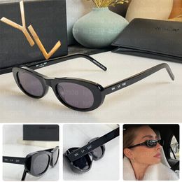 SLM557 Sunglasses Designer Logo Y Sunglasses Women's Official Website Same Glasses Acetate Fibre Slender Cat Eyes Frame with Treasure Lens UV400