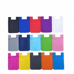 Coloured Silice Mobile Phe Card Cover Self-adhesive Pocket Coin Pouch Phe Back Cards Cover ID Credit Bus Bank Card Holder I9Ob#