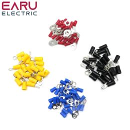 100Pcs RV 2-3 RV2-4 RV2-5 RV2-6 RV2-8 RV2-10 Ring Insulated Wire Connector Electrical Crimp Terminal Cable Wire Connector