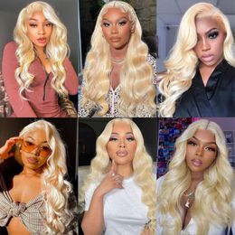 613 Blonde Lace Front Wig Body Wave HD Frontal Wigs For Women 13x4 Transparent Lace Front Human Hair Wig Coloured Brazilian Hair