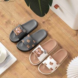 home shoes Slippers Womens Summer Thick-soled Korean Style Cute Bear Outdoor All-matching Cosy Girl Style Sandals Women Y240401