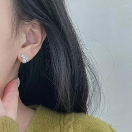 Stud Earrings VENTFILLE Silver Color Zircon Pearl Geometry For Women Girl Wedding Gift Korean Delicate 925 Stamp Jewelry Drop